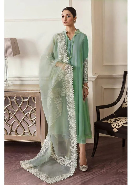 Lawn Unstitched 3 Piece Embroidered Dress AL-124