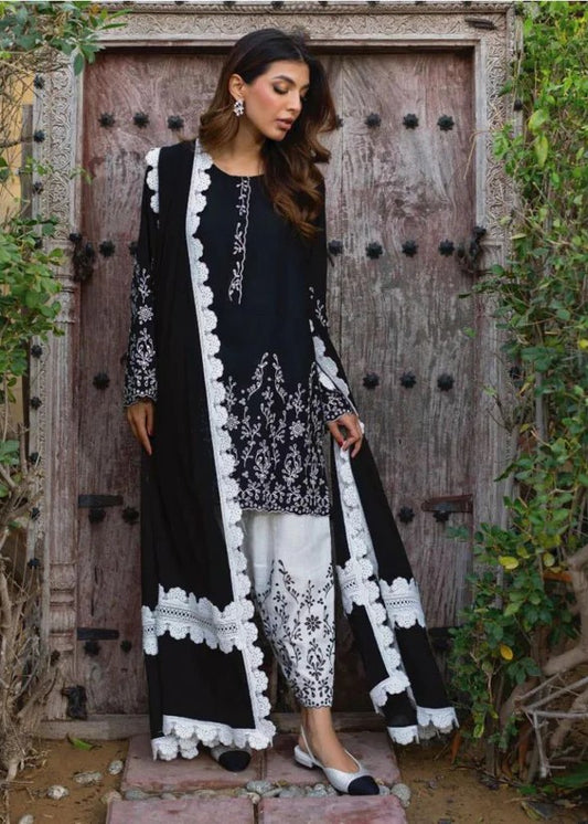 Lawn Unstitched 3 Piece Embroidered Dress AL-127