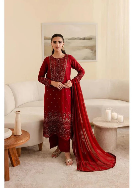 Dhanak Unstitched 3 Piece Embroidered Dress AL-142